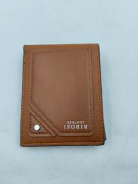 Tan Textured PU Leather Bi-Fold Men’s Wallet