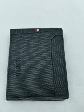 Black Textured PU Leather Slim Men’s Wallet