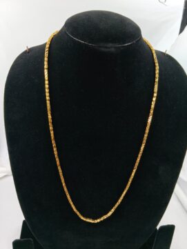 Modern Gold-Plated Geometric Box Chain