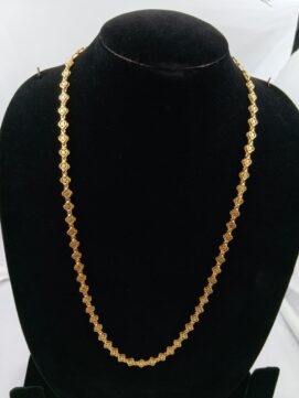 Sleek Gold-Plated Geometric Box Chain