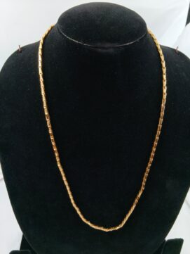 Ornate Gold-Plated Textured Disk Chain
