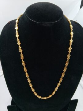 Modern Gold-Plated Ribbed Link Chain