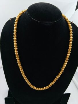 Opulent Gold-Plated Textured Globe Chain