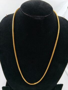 Sleek Gold-Plated Herringbone Snake Chain