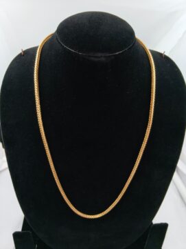 Polished Gold-Plated Tapered Wheat Chain