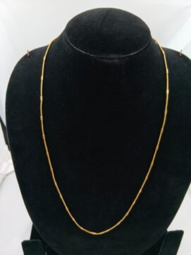 Modern Gold-Plated Cylinder Station Snake Chain