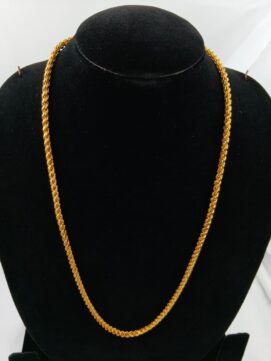 Gold-Plated Lattice Cage & Bar Station Chain