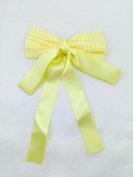 Gingham & Satin Ribbon Clips