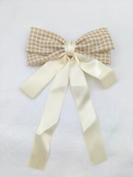 Gingham & Satin Ribbon Clips