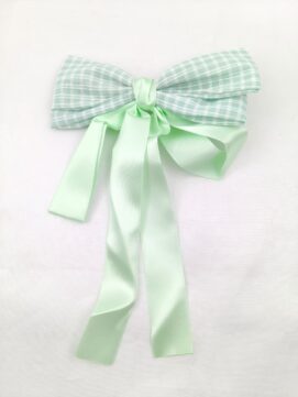 Gingham & Satin Ribbon Clips