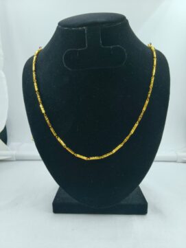 CNA CHAIN 15 B15 Gold-Tone Textured Bar Link Chain