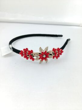 KH-66 Red Floral Stone Headband
