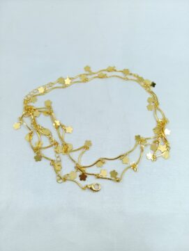 CNA CHAIN28 B11 Gold-Tone Flower Charm Necklace