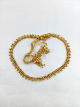 R OTTIYANAM 6 Simple Antique Gold-Tone Temple Waist Belt