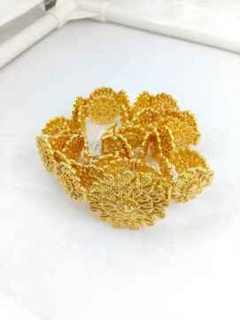 CNA HIP BELT03 B8 High Polish Gold-Tone Filigree Floral Waist Belt