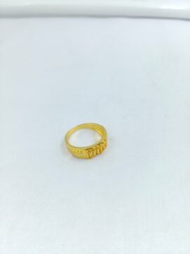 CNA RING19 B15 Gold-Tone Broad Textured Band Ring
