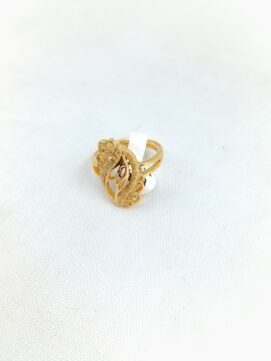 CNA RING 03 Gold-Tone Textured Cutwork Ring