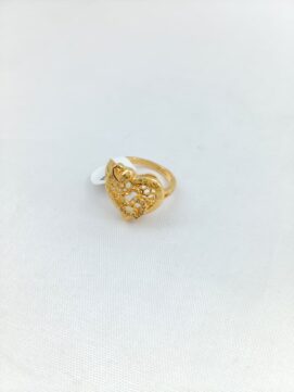 CNA RING 02 Gold-Tone Honeycomb Heart Ring