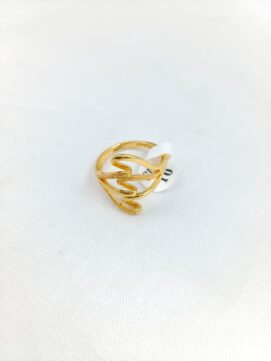 CNA RING 02 Gold-Tone Abstract Wave Ring