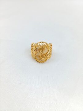 CNA RING 03 Gold-Tone Abstract Knot Mesh Ring