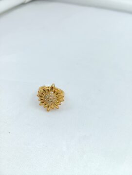 CNA RING 02 Gold-Tone Sunflower Stone Ring