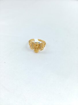 CNA RING 02 Gold-Tone Butterfly Stone Filigree Ring