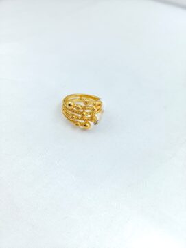 CNA RING 03 Gold-Tone Multi-Layer Beaded Wrap Ring