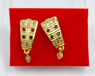 R ER 01 Gold-Tone Multicolor Stone Drop Earrings
