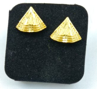 R ER 55 Gold-Tone Textured Triangle Stud Earrings