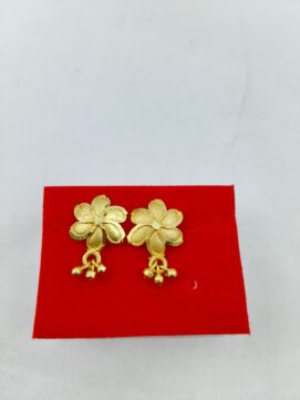 RRR ER2 85 Gold-Tone Floral Ghungroo Drop Stud Earrings