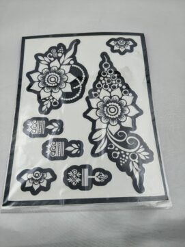 Floral Paisley Henna Stencil Set with Finger Accents