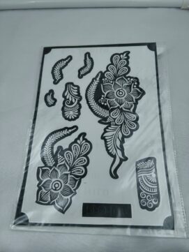 Floral Bel Henna Stencil Set - Traditional Leaf Design