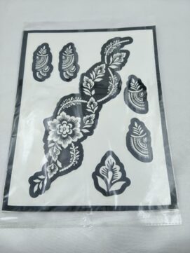 Diagonal Floral Bel Henna Stencil Set