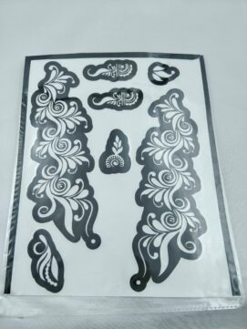 Paisley Vine Henna Stencil Set - Side Border Design
