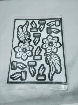 Floral Feather Henna Stencil Set with Finger Tips