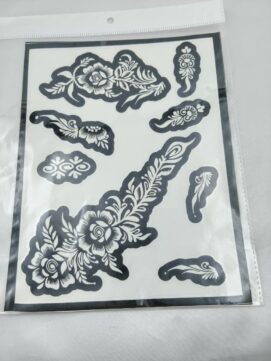 Rose Feather Vine Henna Stencil Set