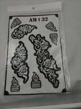 Rose Scroll Henna Stencil Set - AM (32)