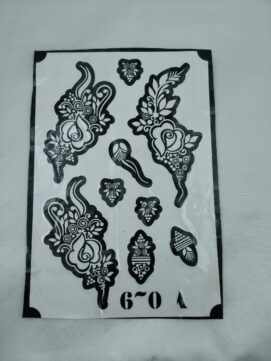 Paisley Rose Vine Henna Stencil Set - 6∼0 A
