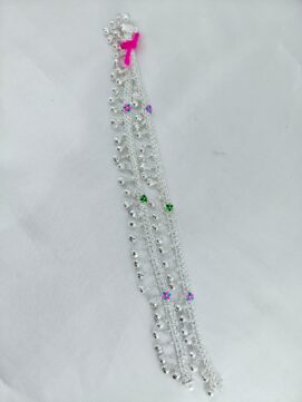 TH ANGLET 510 Super Heavy Bridal Jhalar Ghungroo Anklet with Multicolor Enamel Work Payal