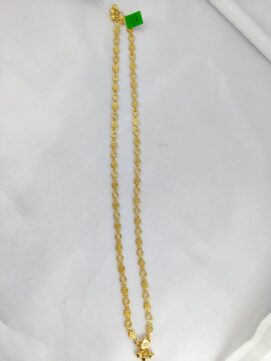 TH ANGLET 410N Gold Plated Designer Cutwork Chain Anklet with Ghungroo Payal for Women