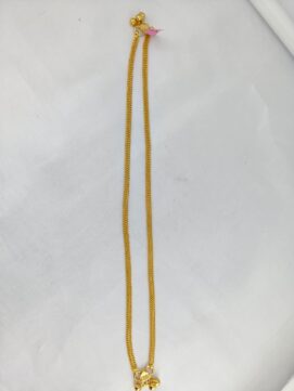 R ANGLET 05 Gold Plated Flat Snake Chain Anklet with Ghungroo for Daily & Party Wear