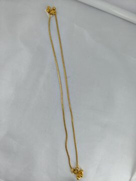 TH ANGLET 400N Gold Plated Thin Snake Chain Anklet with Ghungroo for Daily Wear