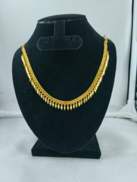 R NECKLACE 690N Gold Plated Kerala Style Leaf Drops Designer Necklace for Women