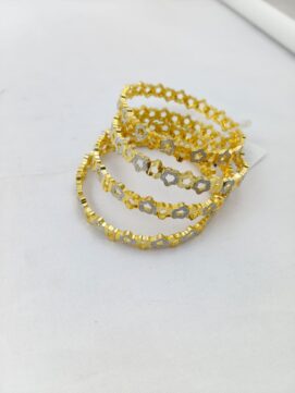 Premium Matte Gold Kemp Bangle Set – Heritage South Indian Solitaire Ruby Openable Kada Bangles