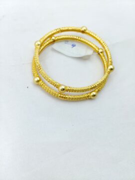 Premium Matte Gold Kemp Bangle Set – Heritage South Indian Multi-Row Teardrop Openable Kada Bangles