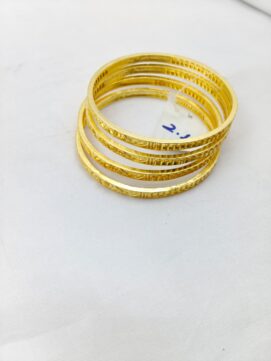 Premium Matte Gold Kemp Bangle Set – Heritage South Indian Floral Motif Openable Kada Bangles