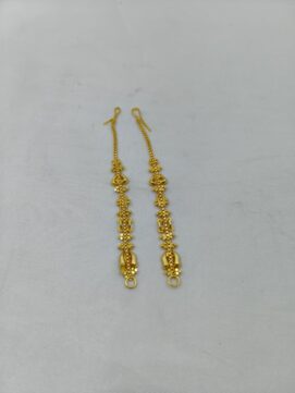 R MATEL170N - Traditional Motif Gold Tone Back Chain for Earrings