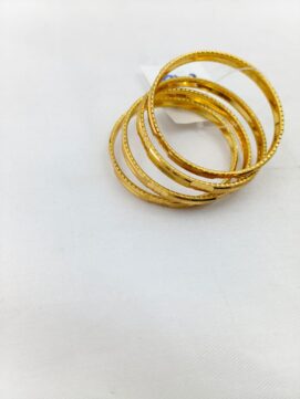 TH BANGLE200N - Gold Tone Designer Cut Work Daily Wear Bangles Set of 4