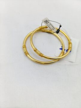 SGC BANGLE313N - Gold Tone Pipe Bangles with Wire Work Design Set of 2
