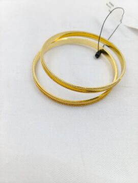 SGC BANGLE300N - Gold Tone Flat Rope Border Daily Wear Bangles Set of 2